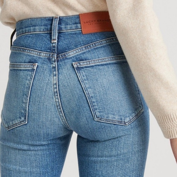 Lucky Brand 12 High Rise Jeans Crop Mini Boot Bridgette Womens Stretch - Picture 15 of 16